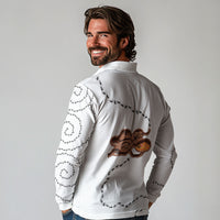 Halloween Ready For Candy Corn Long Sleeve Polo Shirt Creepy Ant Trail