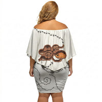 Halloween Ready For Candy Corn Off Shoulder Short Dress Creepy Ant Trail