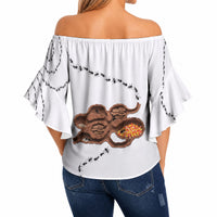 Halloween Ready For Candy Corn Off Shoulder Wrap Waist Top Creepy Ant Trail