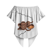 Halloween Ready For Candy Corn Off Shoulder Wrap Waist Top Creepy Ant Trail
