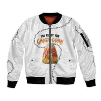 Halloween Ready For Candy Corn Sleeve Zip Bomber Jacket Creepy Ant Trail