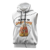 Halloween Ready For Candy Corn Sleeveless Hoodie Creepy Ant Trail