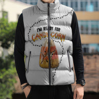 Halloween Ready For Candy Corn Sleeveless Puffer Jacket Creepy Ant Trail