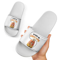 Halloween Ready For Candy Corn Slide Sandals Creepy Ant Trail