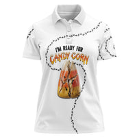 Halloween Ready For Candy Corn Women Polo Shirt Creepy Ant Trail