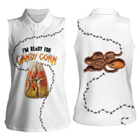 Halloween Ready For Candy Corn Women Sleeveless Polo Shirt Creepy Ant Trail