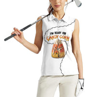 Halloween Ready For Candy Corn Women Sleeveless Polo Shirt Creepy Ant Trail
