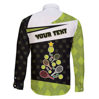 Personalized Tennis Christmas Family Matching Puletasi and Hawaiian Shirt Ho Ho Hold My Racquet - Wonder Print Shop