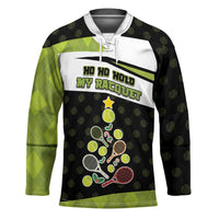 Personalized Tennis Christmas Hockey Jersey Ho Ho Hold My Racquet - Wonder Print Shop