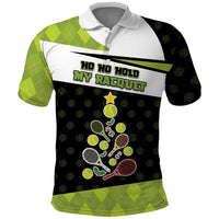 Personalized Tennis Christmas Polo Shirt Ho Ho Hold My Racquet - Wonder Print Shop