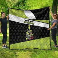 Tennis Christmas Quilt Ho Ho Hold My Racquet - Wonder Print Shop