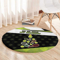 Tennis Christmas Round Carpet Ho Ho Hold My Racquet - Wonder Print Shop