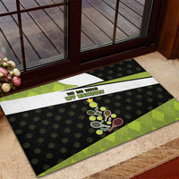 Tennis Christmas Rubber Doormat Ho Ho Hold My Racquet - Wonder Print Shop