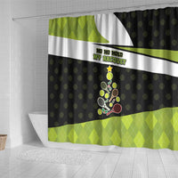 Tennis Christmas Shower Curtain Ho Ho Hold My Racquet - Wonder Print Shop