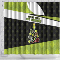 Tennis Christmas Shower Curtain Ho Ho Hold My Racquet - Wonder Print Shop