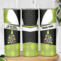 Personalized Tennis Christmas Skinny Tumbler Ho Ho Hold My Racquet - Wonder Print Shop