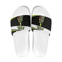 Tennis Christmas Slide Sandals Ho Ho Hold My Racquet - Wonder Print Shop