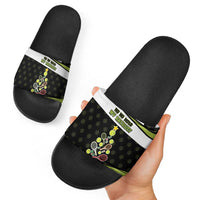 Tennis Christmas Slide Sandals Ho Ho Hold My Racquet - Wonder Print Shop