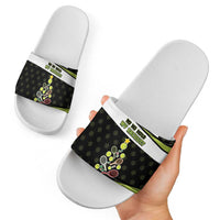 Tennis Christmas Slide Sandals Ho Ho Hold My Racquet - Wonder Print Shop