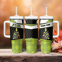 Personalized Tennis Christmas Tumbler With Handle Ho Ho Hold My Racquet - Wonder Print Shop