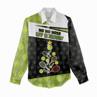 Personalized Tennis Christmas Women Casual Shirt Ho Ho Hold My Racquet - Wonder Print Shop