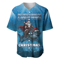 Merry Sharkmas Baseball Jersey I Am Dreaming Of A Great White Christmas - Wonder Print Shop