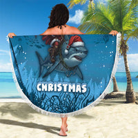 Merry Sharkmas Beach Blanket I Am Dreaming Of A Great White Christmas - Wonder Print Shop