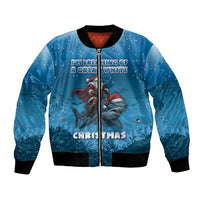 Merry Sharkmas Bomber Jacket I Am Dreaming Of A Great White Christmas - Wonder Print Shop