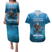 Merry Sharkmas Couples Matching Puletasi and Hawaiian Shirt I Am Dreaming Of A Great White Christmas - Wonder Print Shop