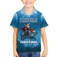 Merry Sharkmas Family Matching Off The Shoulder Long Sleeve Dress and Hawaiian Shirt I Am Dreaming Of A Great White Christmas - Wonder Print Shop