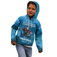 Merry Sharkmas Kid Hoodie I Am Dreaming Of A Great White Christmas - Wonder Print Shop