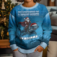 Merry Sharkmas Kid Ugly Christmas Sweater I Am Dreaming Of A Great White Christmas - Wonder Print Shop
