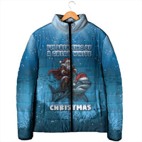 Merry Sharkmas Padded Jacket I Am Dreaming Of A Great White Christmas - Wonder Print Shop