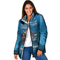 Merry Sharkmas Padded Jacket I Am Dreaming Of A Great White Christmas - Wonder Print Shop
