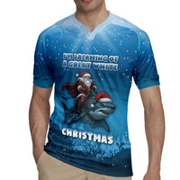 Merry Sharkmas Rugby Jersey I Am Dreaming Of A Great White Christmas - Wonder Print Shop