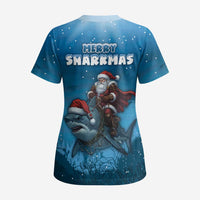 Merry Sharkmas Scrub Top I Am Dreaming Of A Great White Christmas - Wonder Print Shop