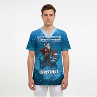 Merry Sharkmas Scrub Top I Am Dreaming Of A Great White Christmas - Wonder Print Shop