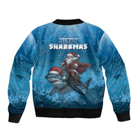 Merry Sharkmas Sleeve Zip Bomber Jacket I Am Dreaming Of A Great White Christmas - Wonder Print Shop