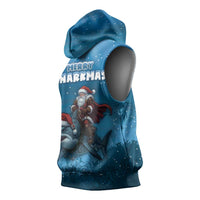 Merry Sharkmas Sleeveless Hoodie I Am Dreaming Of A Great White Christmas - Wonder Print Shop