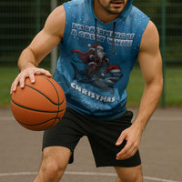 Merry Sharkmas Sleeveless Hoodie I Am Dreaming Of A Great White Christmas - Wonder Print Shop