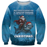 Merry Sharkmas Sweatshirt I Am Dreaming Of A Great White Christmas - Wonder Print Shop