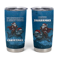 Merry Sharkmas Tumbler Cup I Am Dreaming Of A Great White Christmas - Wonder Print Shop