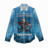 Merry Sharkmas Women Casual Shirt I Am Dreaming Of A Great White Christmas - Wonder Print Shop