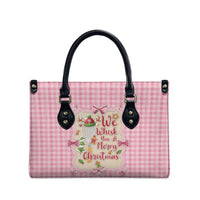 We Whisk You A Merry Christmas Leather Bag Cute Style - Wonder Print Shop