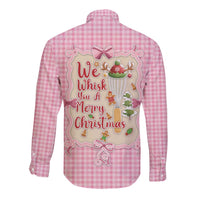 We Whisk You A Merry Christmas Long Sleeve Button Shirt Cute Style - Wonder Print Shop