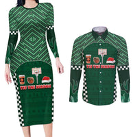 Basketball Christmas Couples Matching Long Sleeve Bodycon Dress and Long Sleeve Button Shirt Tis The Season - Wonder Print Shop