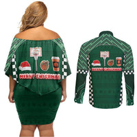 Basketball Christmas Couples Matching Off Shoulder Short Dress and Long Sleeve Button Shirt Tis The Season - Wonder Print Shop