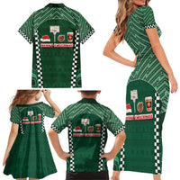 Basketball Christmas Family Matching Short Sleeve Bodycon Dress and Hawaiian Shirt Tis The Season - Wonder Print Shop