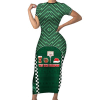 Basketball Christmas Family Matching Short Sleeve Bodycon Dress and Hawaiian Shirt Tis The Season - Wonder Print Shop