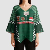 Basketball Christmas Kimono Sleeve Blouse Tis The Season - Wonder Print Shop
